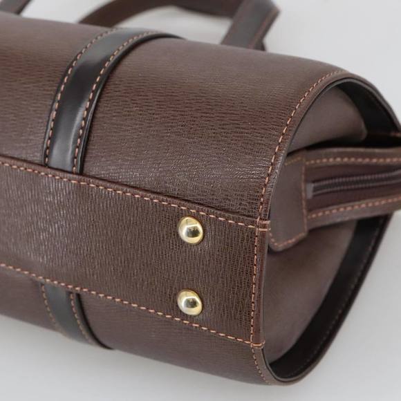 BURBERRY Hand Bag Leather Brown Gold Auth yk16155 - Picture 9 of 16